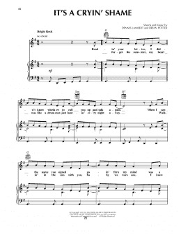 page one of It's A Cryin' Shame (Piano, Vocal & Guitar Chords (Right-Hand Melody))