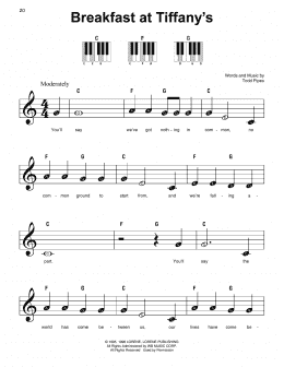 page one of Breakfast At Tiffany's (Super Easy Piano)