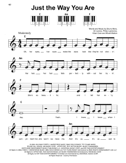 page one of Just The Way You Are (Super Easy Piano)