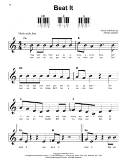 page one of Beat It (Super Easy Piano)