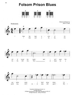 page one of Folsom Prison Blues (Super Easy Piano)
