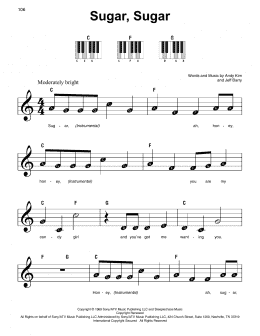 page one of Sugar, Sugar (Super Easy Piano)