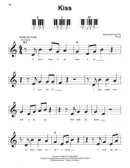 page one of Kiss (Super Easy Piano)