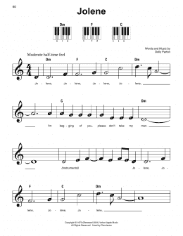 page one of Jolene (Super Easy Piano)