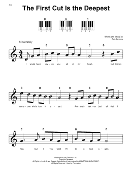 page one of The First Cut Is The Deepest (Super Easy Piano)