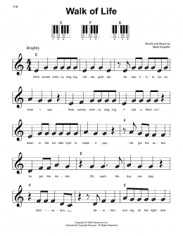 page one of Walk Of Life (Super Easy Piano)