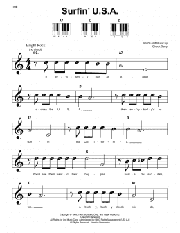 page one of Surfin' U.S.A. (Super Easy Piano)