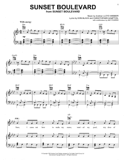page one of Sunset Boulevard (Piano, Vocal & Guitar Chords (Right-Hand Melody))
