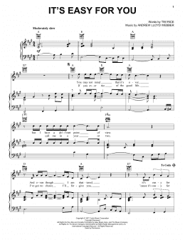 page one of It's Easy For You (Piano, Vocal & Guitar Chords (Right-Hand Melody))