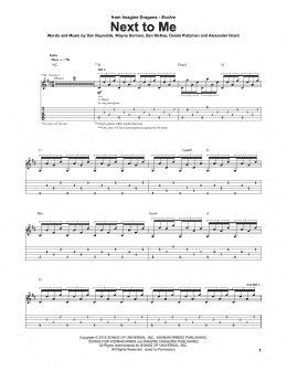 page one of Next To Me (Guitar Tab)