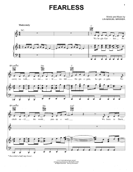 page one of Fearless (Piano, Vocal & Guitar Chords (Right-Hand Melody))