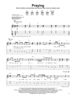 page one of Praying (Easy Guitar Tab)