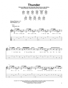 page one of Thunder (Easy Guitar Tab)