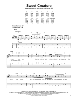 page one of Sweet Creature (Easy Guitar Tab)
