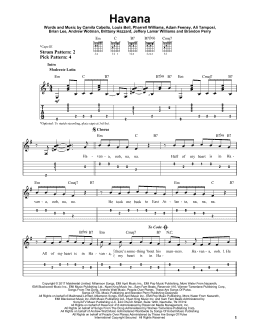 page one of Havana (Easy Guitar Tab)