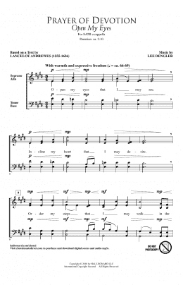 page one of Prayer Of Devotion (Open My Eyes) (SATB Choir)