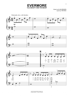 page one of Evermore (from Beauty And The Beast) (Beginning Piano Solo)