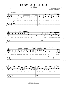 page one of How Far I'll Go (from Moana) (Beginning Piano Solo)