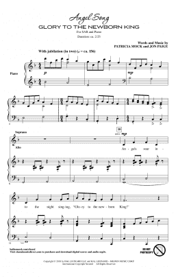 page one of Angel Song (Glory To The Newborn King) (SAB Choir)