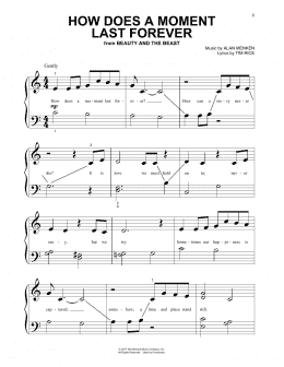 page one of How Does A Moment Last Forever (from Beauty And The Beast) (Beginning Piano Solo)