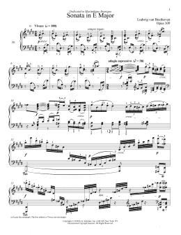 page one of Piano Sonata No. 30 In E Major, Op. 109 (Piano Solo)