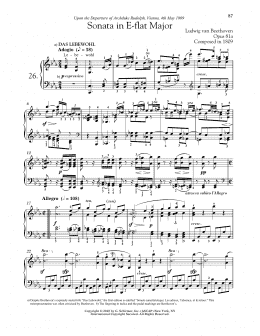page one of Piano Sonata No. 26 In E-Flat Major, Op. 81a (Piano Solo)
