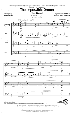 page one of The Impossible Dream (The Quest) (SATB Choir)