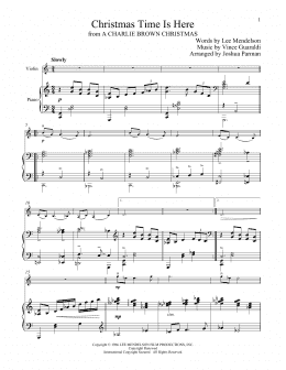 page one of Christmas Time Is Here (Violin and Piano)