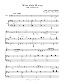 page one of Waltz Of The Flowers (Violin and Piano)