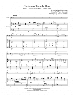 page one of Christmas Time Is Here (Cello and Piano)