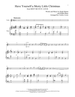 page one of Have Yourself A Merry Little Christmas (Violin and Piano)