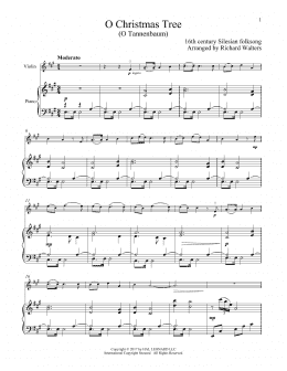 page one of O Christmas Tree (Violin and Piano)