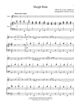 page one of Sleigh Ride (Violin and Piano)