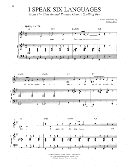 page one of I Speak Six Languages (Piano & Vocal)