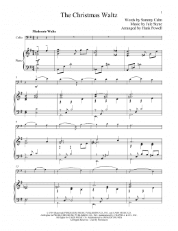 page one of The Christmas Waltz (Cello and Piano)