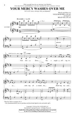 page one of Your Mercy Washes Over Me (SAB Choir)