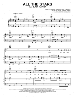 page one of All The Stars (Piano, Vocal & Guitar Chords (Right-Hand Melody))