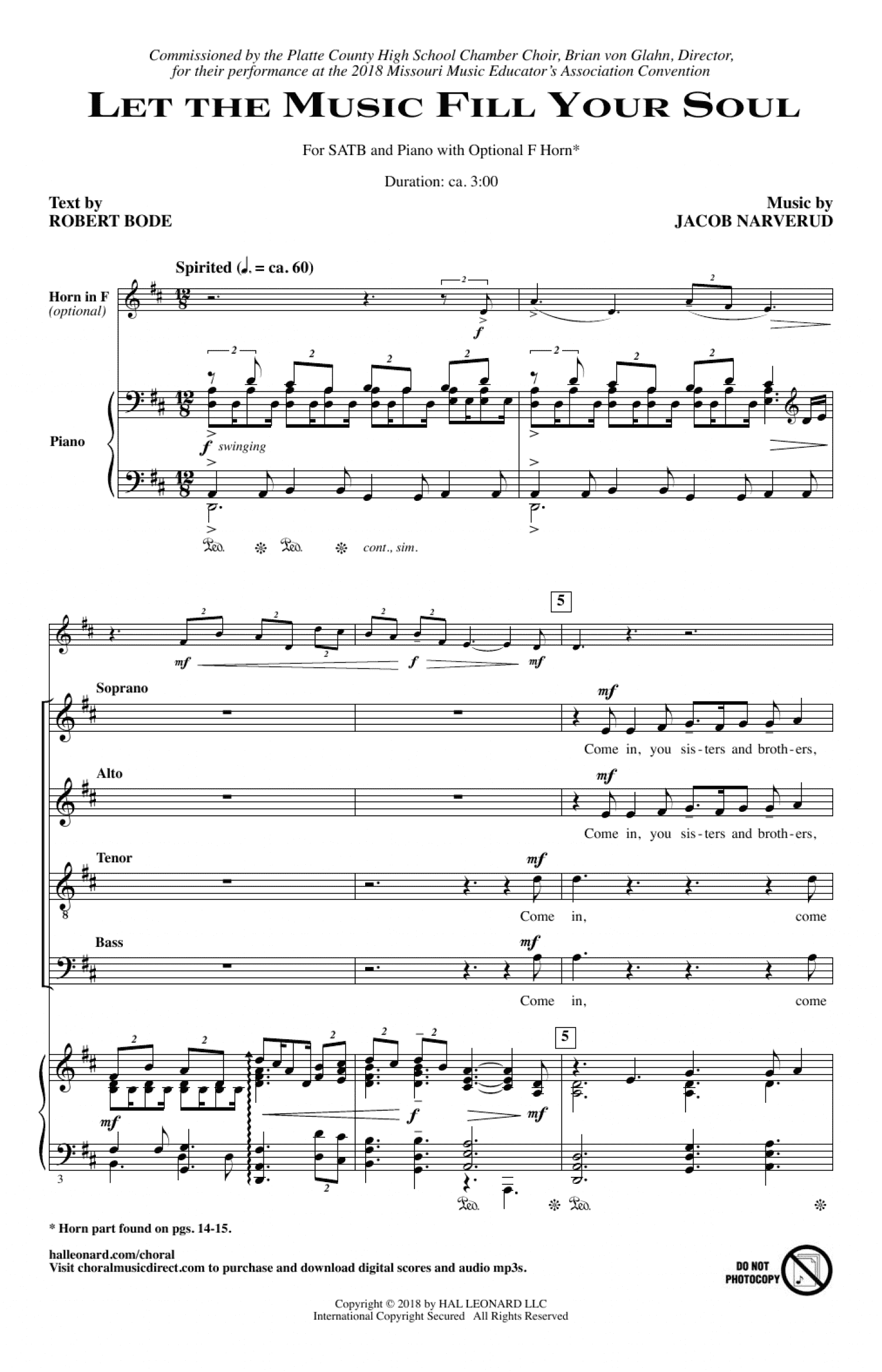 Let The Music Fill Your Soul (SATB Choir)