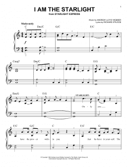 page one of I Am The Starlight (Easy Piano)