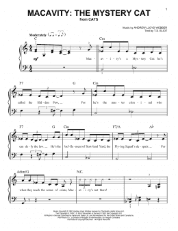 page one of Macavity: The Mystery Cat (from Cats) (Easy Piano)