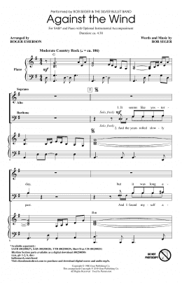 page one of Against The Wind (SAB Choir)
