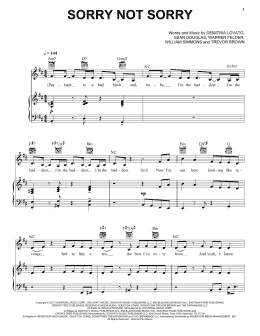 page one of Sorry Not Sorry (Piano, Vocal & Guitar Chords (Right-Hand Melody))