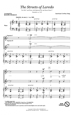 page one of The Streets Of Laredo (SSA Choir)