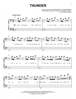 page one of Thunder (Easy Piano)
