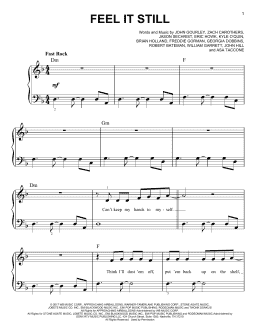 page one of Feel It Still (Easy Piano)