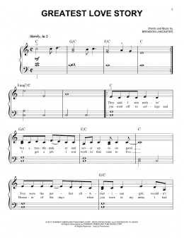 page one of Greatest Love Story (Easy Piano)