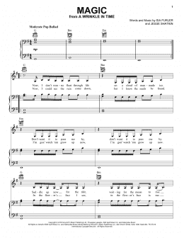 page one of Magic (from A Wrinkle In Time) (Piano, Vocal & Guitar Chords (Right-Hand Melody))