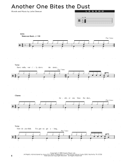 page one of Another One Bites The Dust (Drum Chart)