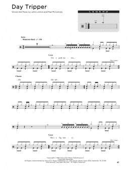 page one of Day Tripper (Drum Chart)