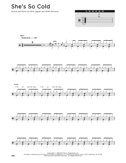 page one of She's So Cold (Drum Chart)
